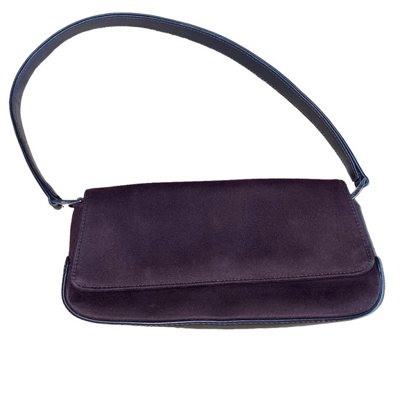 Liz Claiborne VTG Faux Suede Brown Mini Purse - Picture 2 of 7